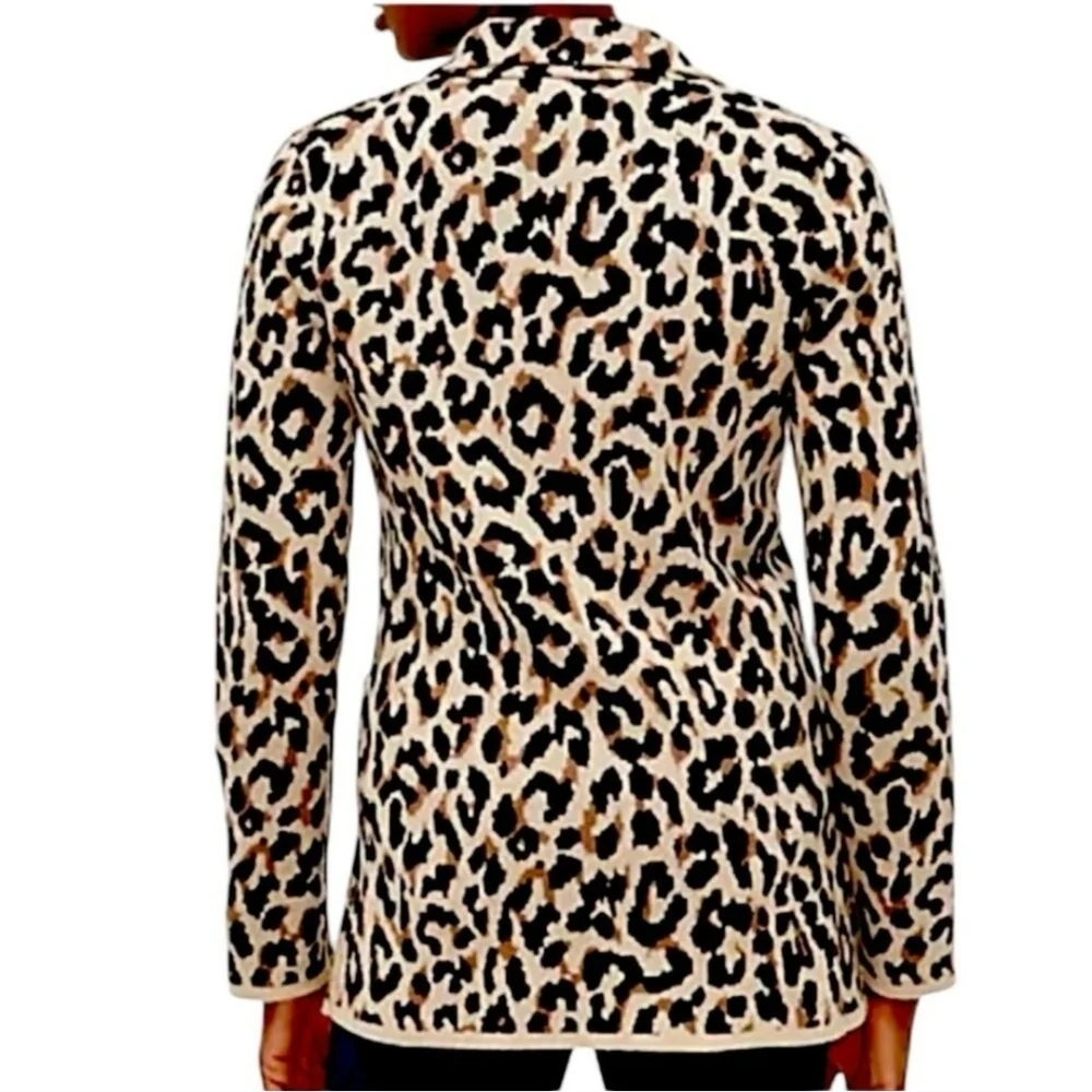 J. Crew Factory Schoolboy Sweater Blazer Animal Print Medium - Picture 11 of 11